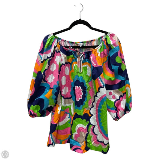 Blouse Short Sleeve By Trina Turk In Multi-colored, Size: M
