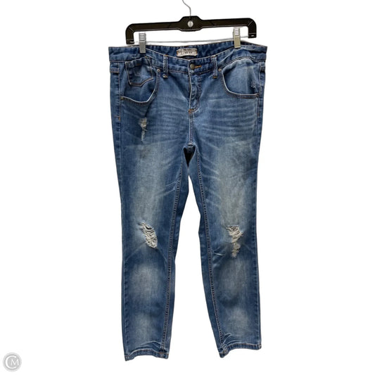 Jeans Straight By Free People In Blue Denim, Size: 12