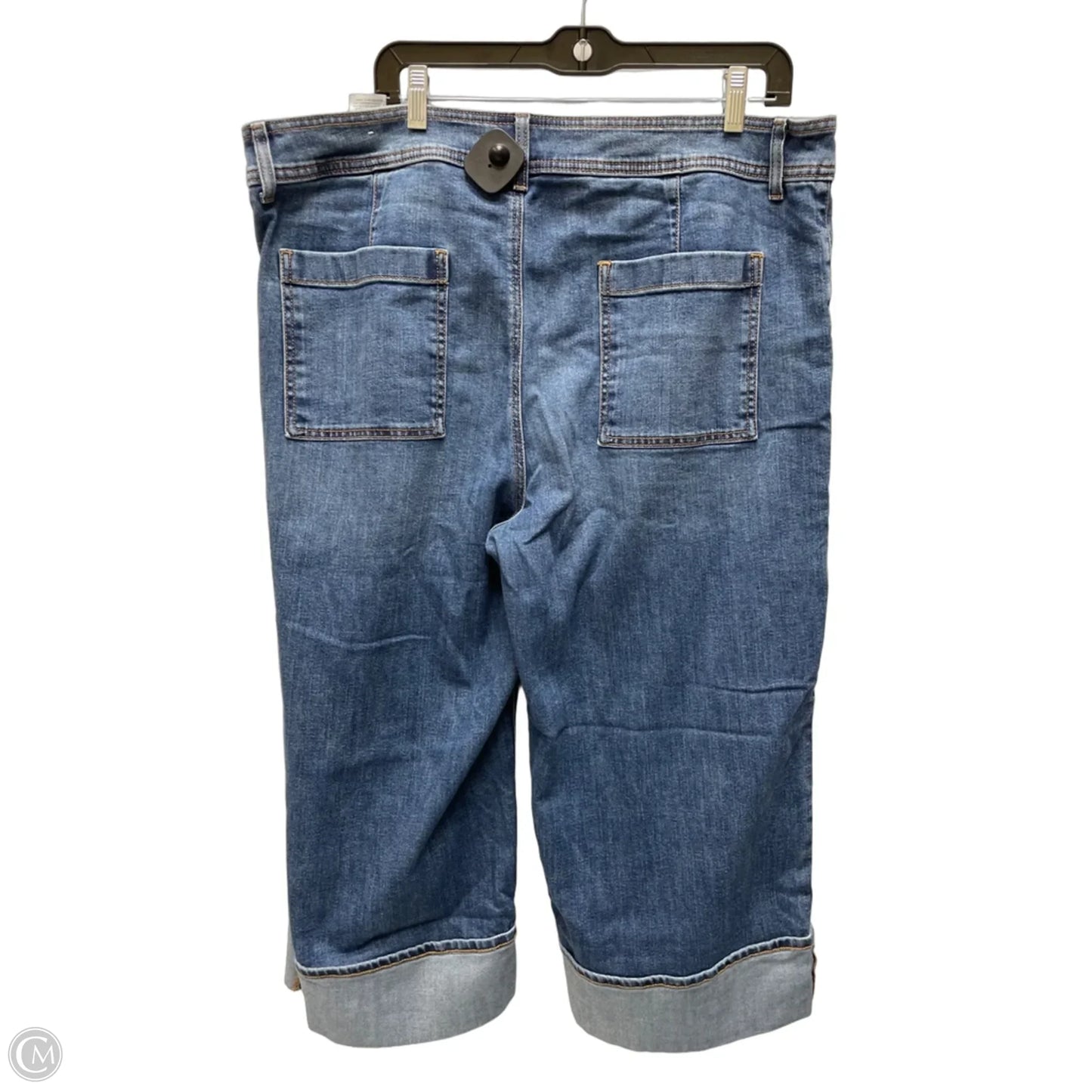 Jeans Cropped By Chicos In Blue Denim, Size: 18