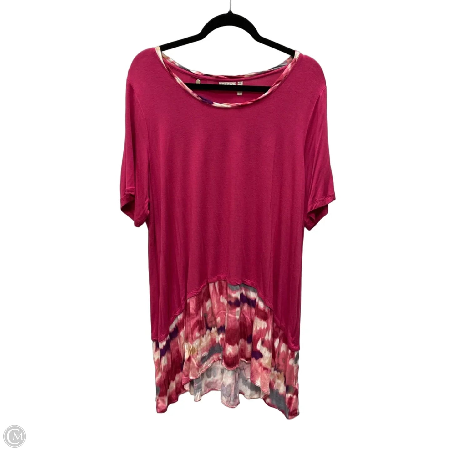 Top Short Sleeve By Logo In Pink, Size: 2x