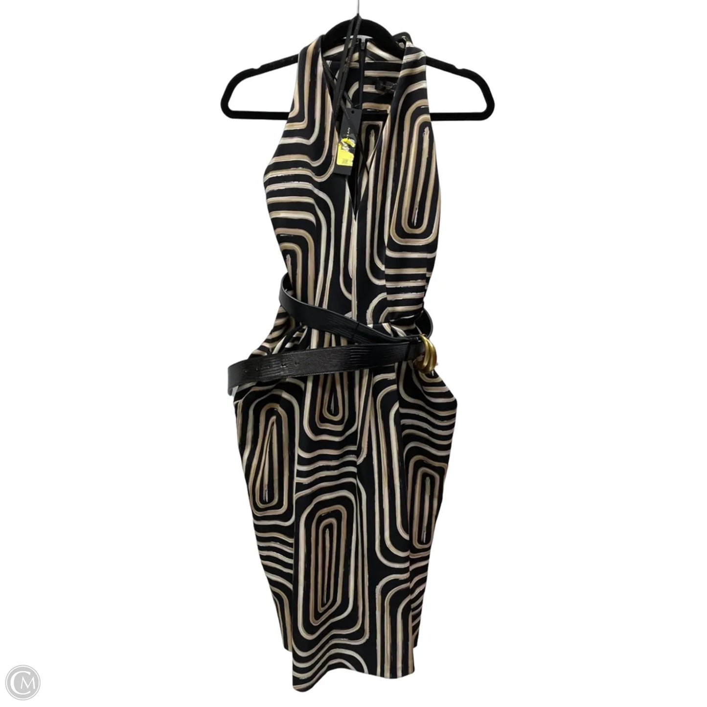 Dress Work By Donna Karan In Black & Gold, Size: Xl