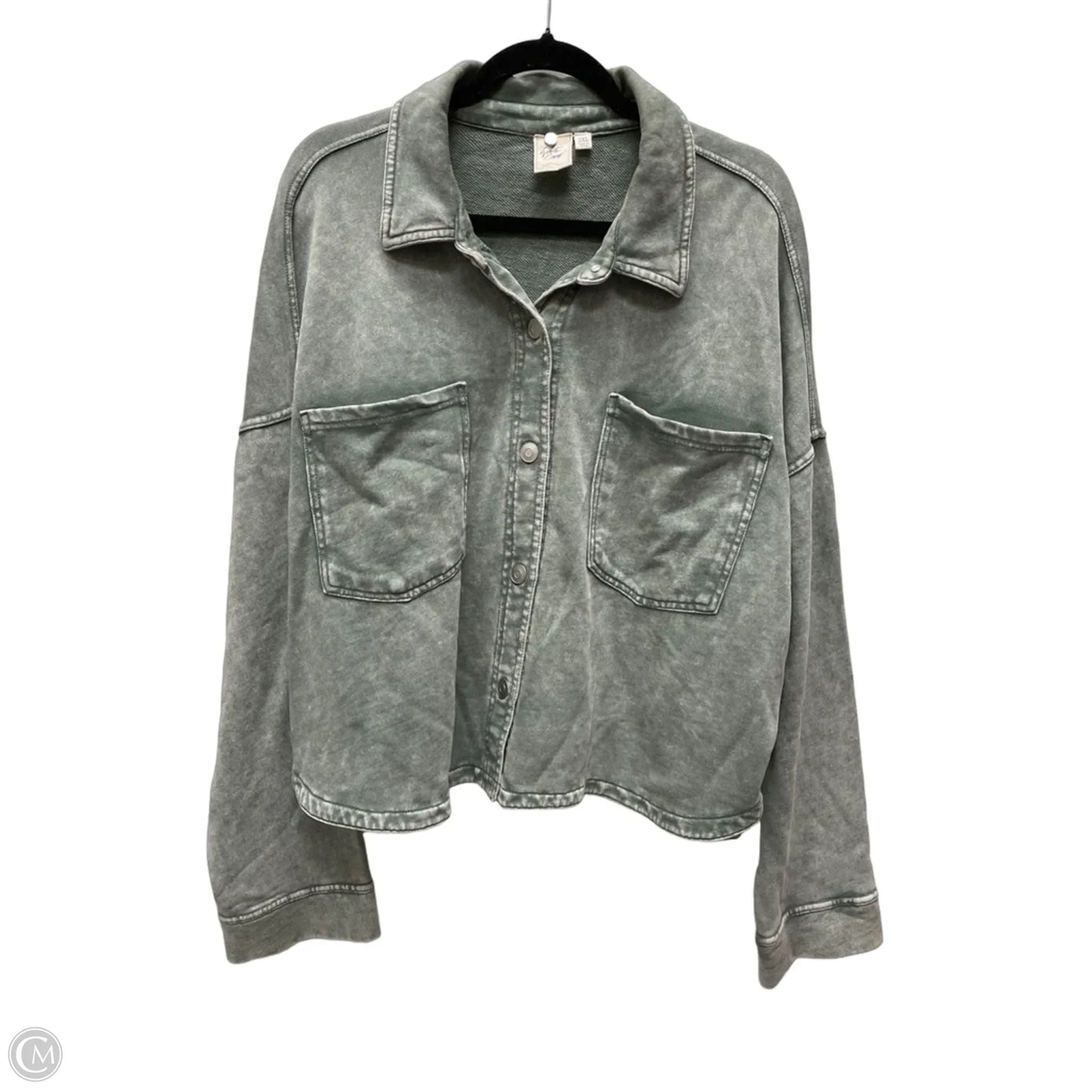 Top Long Sleeve By White Crow In Green, Size: 2x