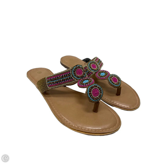 Sandals Flats By Cme In Multi-colored, Size: 9