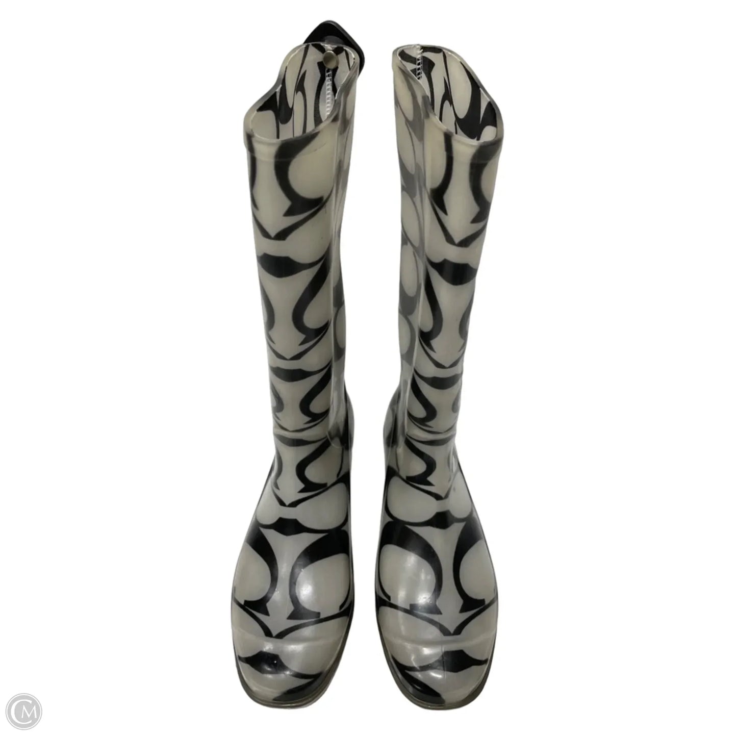 Boots Designer By Coach In Black & Grey, Size: 9