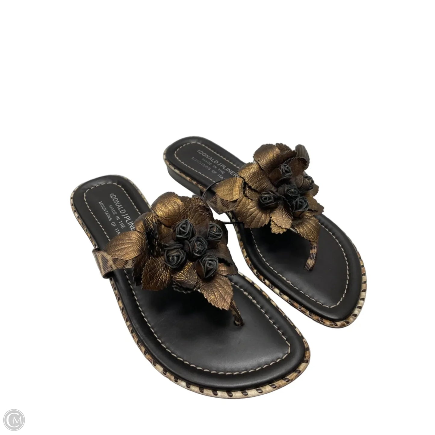 Sandals Flats By Donald Pliner In Bronze, Size: 6.5
