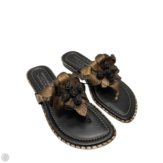 Sandals Flats By Donald Pliner In Bronze, Size: 6.5