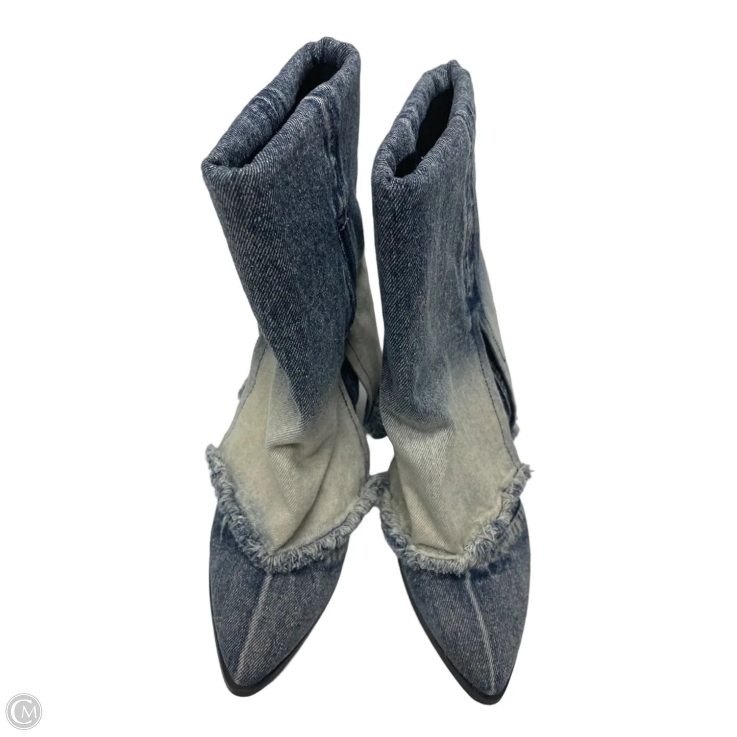 Boots Mid-calf Heels By Wild Fable In Blue Denim, Size: 9