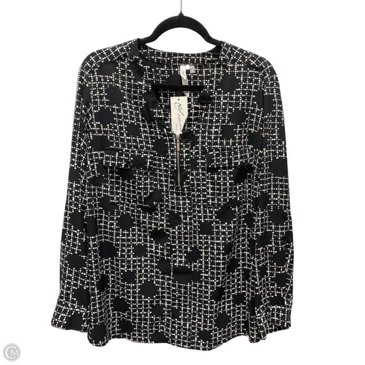 Top Long Sleeve By Ny Collection In Black & White, Size: 2x