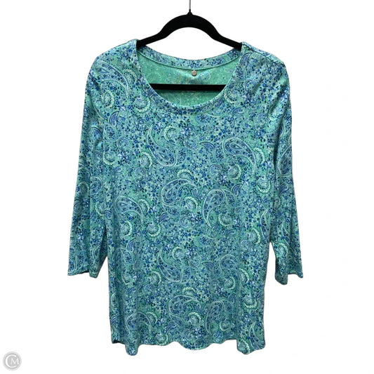 Top Long Sleeve By J. Jill In Blue & Green, Size: L