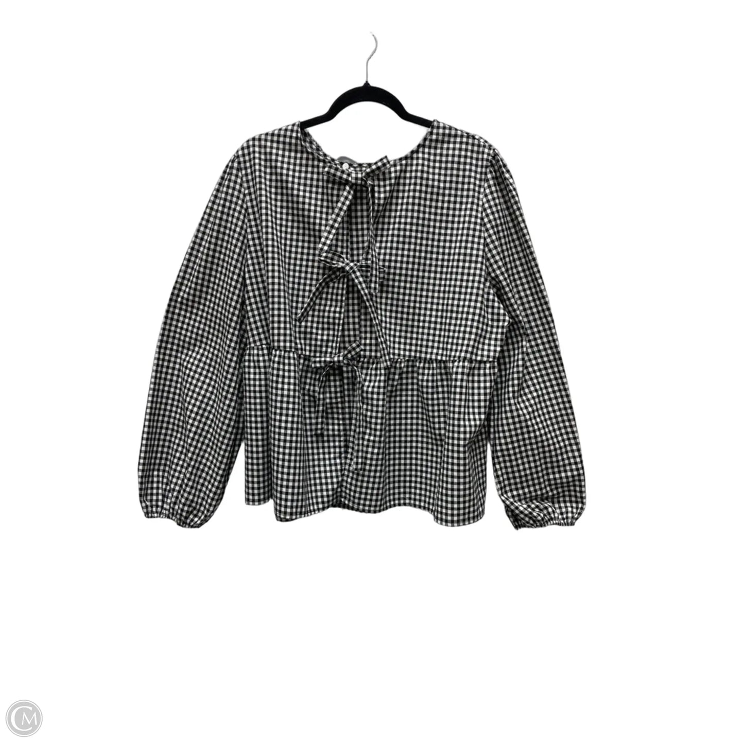 Top Long Sleeve By Clothes Mentor In Black & Cream, Size: Xl