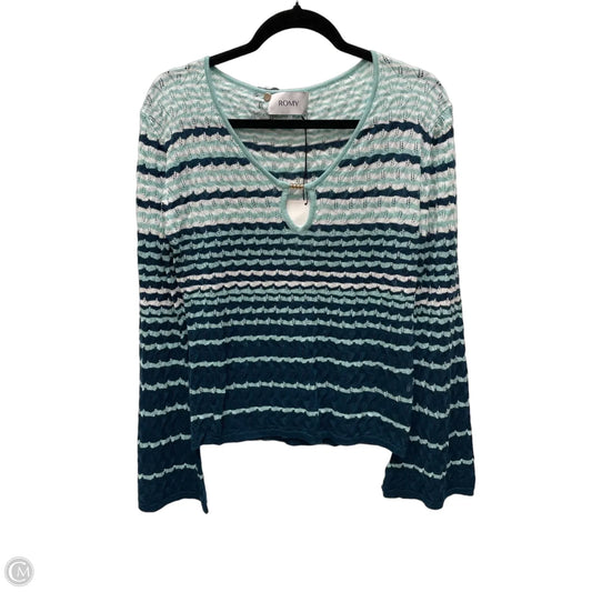 Top Long Sleeve By Cmb In Teal, Size: L