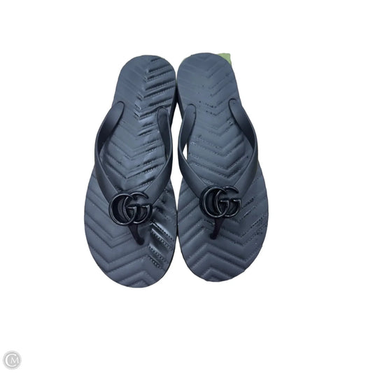Sandals Luxury Designer By Gucci In Black, Size: 9
