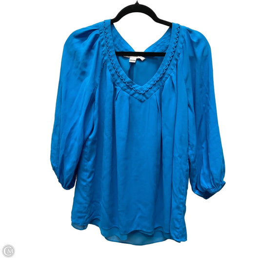 Blouse Designer By Diane Von Furstenberg In Blue, Size: L