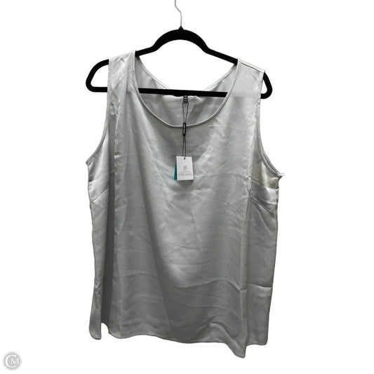 Blouse Sleeveless By Ming Wang In Silver, Size: 1x