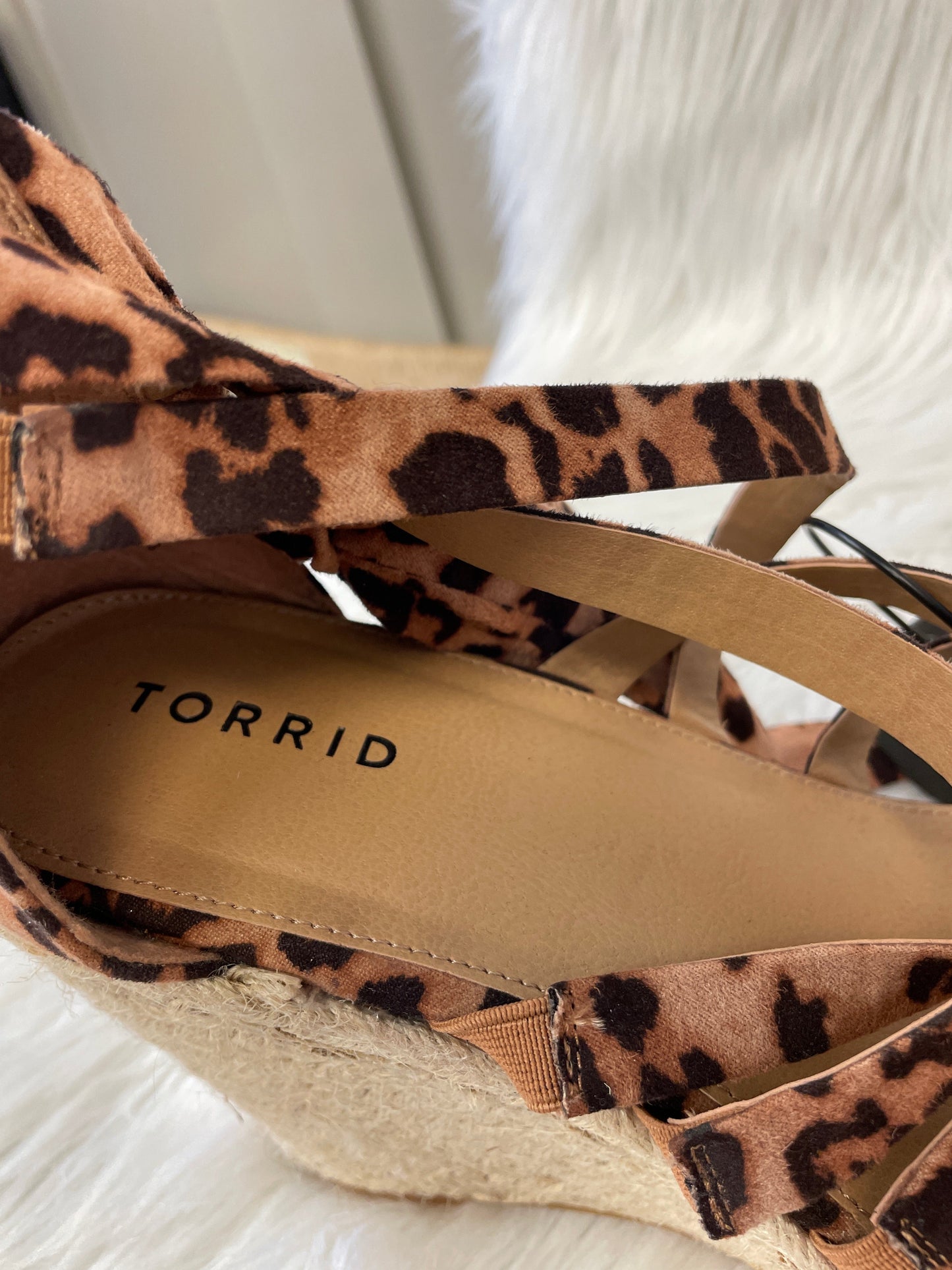 Animal Print Sandals Heels Wedge Torrid, Size 10