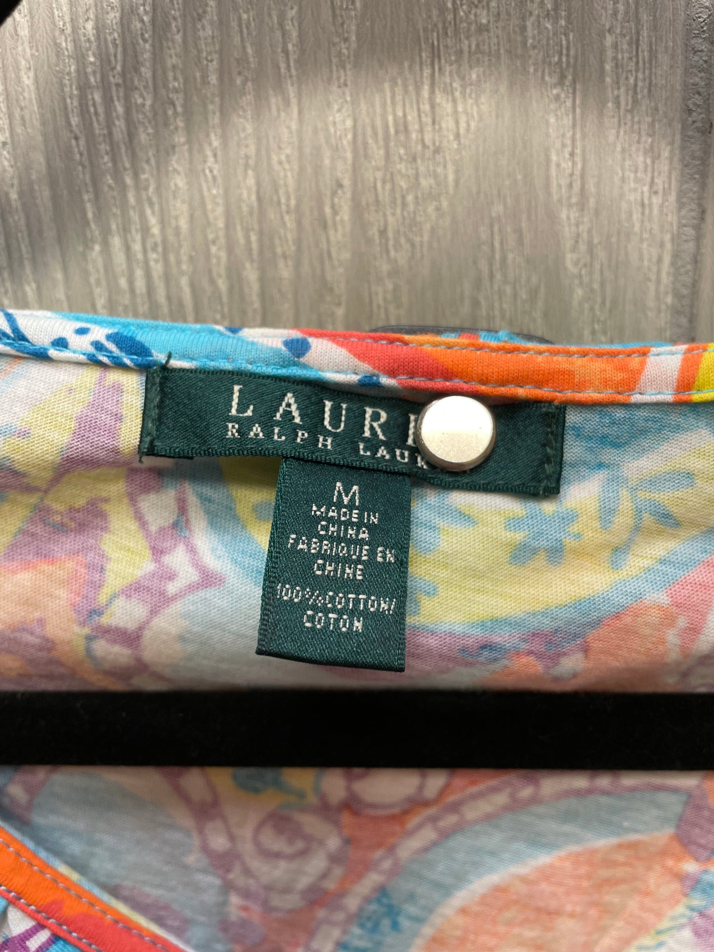 Multi-colored Top Short Sleeve Lauren By Ralph Lauren, Size M