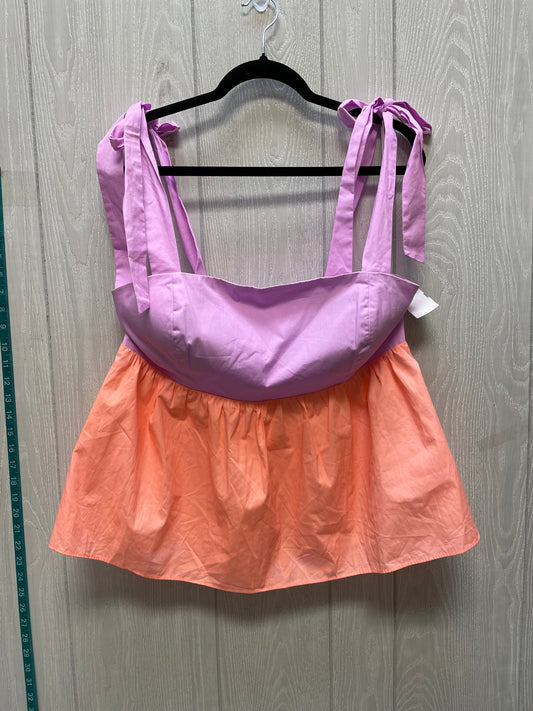 Top Sleeveless By Lilly Pulitzer In Orange & Purple, Size: Xl