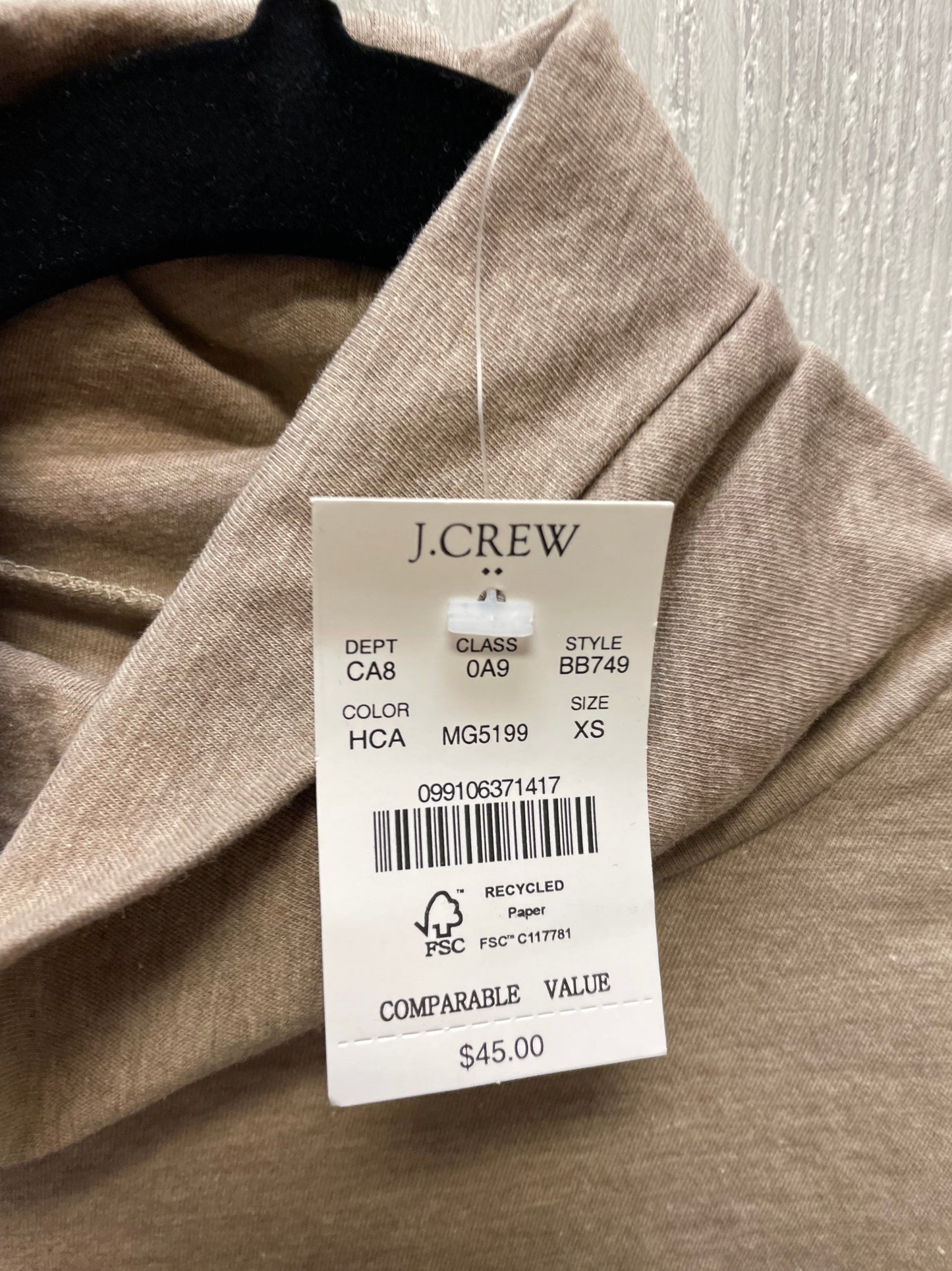 Top Long Sleeve Basic By J. Crew In Brown, Size: Xs