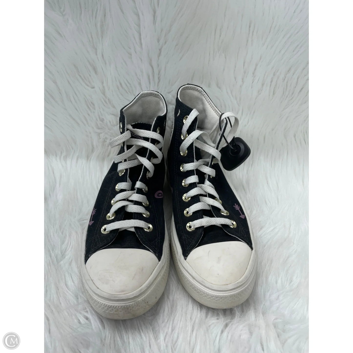 Shoes Sneakers Platform By Converse In Black & White, Size: 7.5