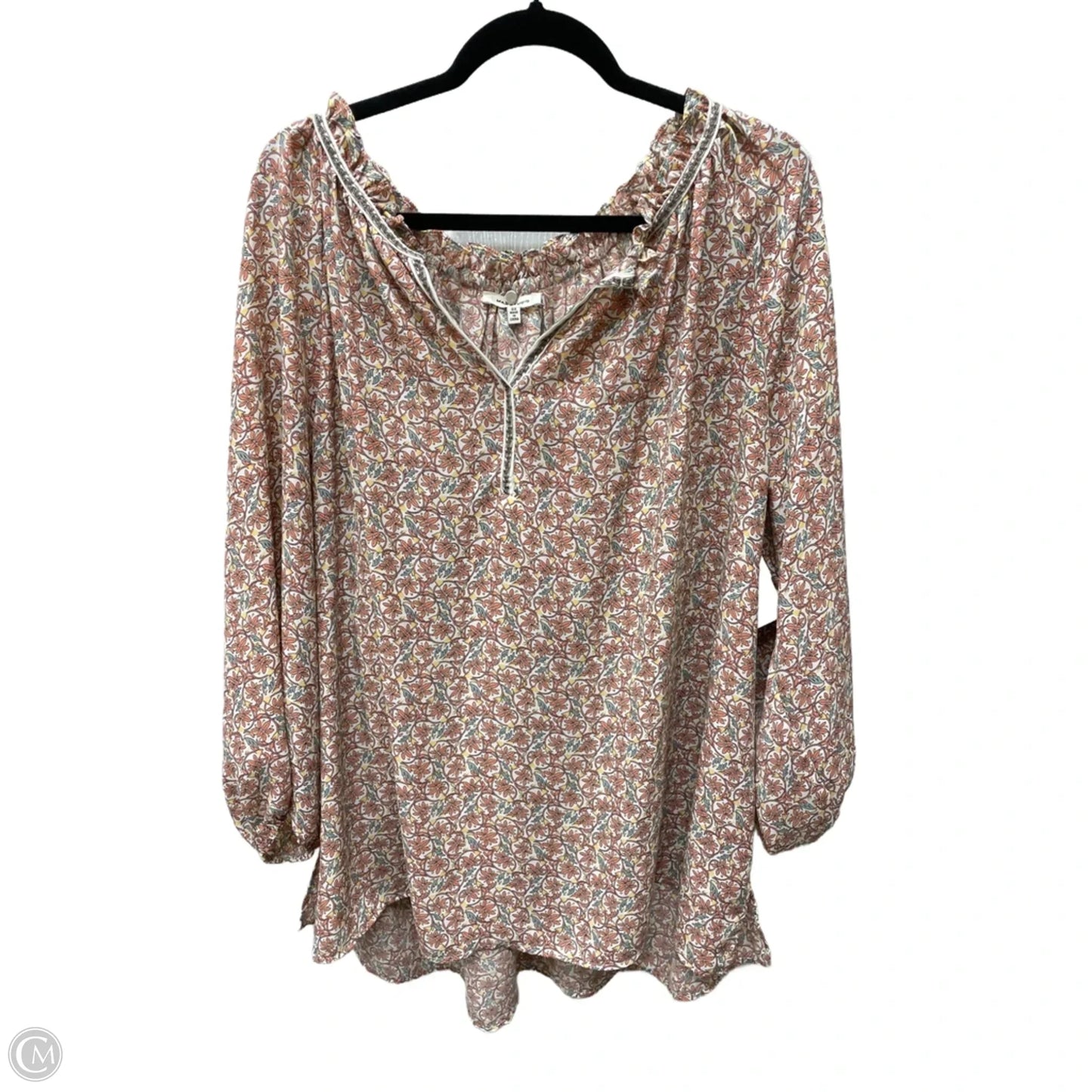 Blouse 3/4 Sleeve By Max Studio In Floral Print, Size: 3x