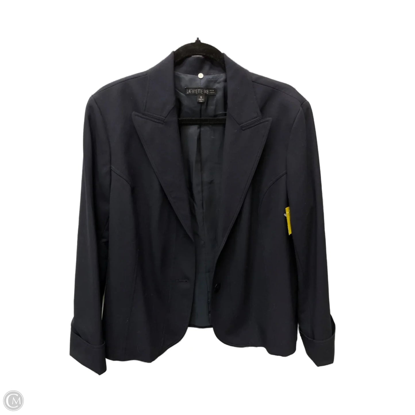 Blazer Designer By Lafayette 148 In Navy, Size: Xl