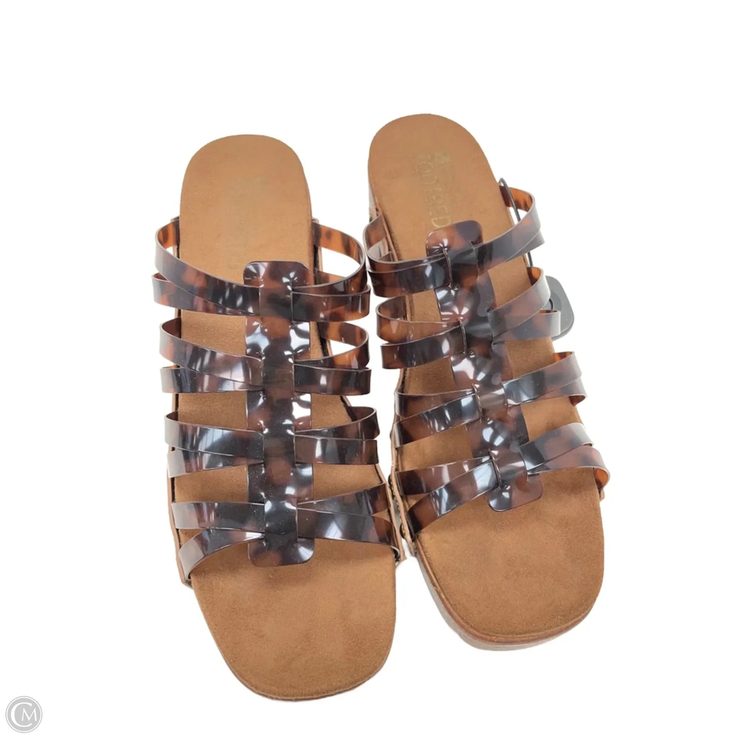 Sandals Heels Block By White Mountain In Brown, Size: 8.5