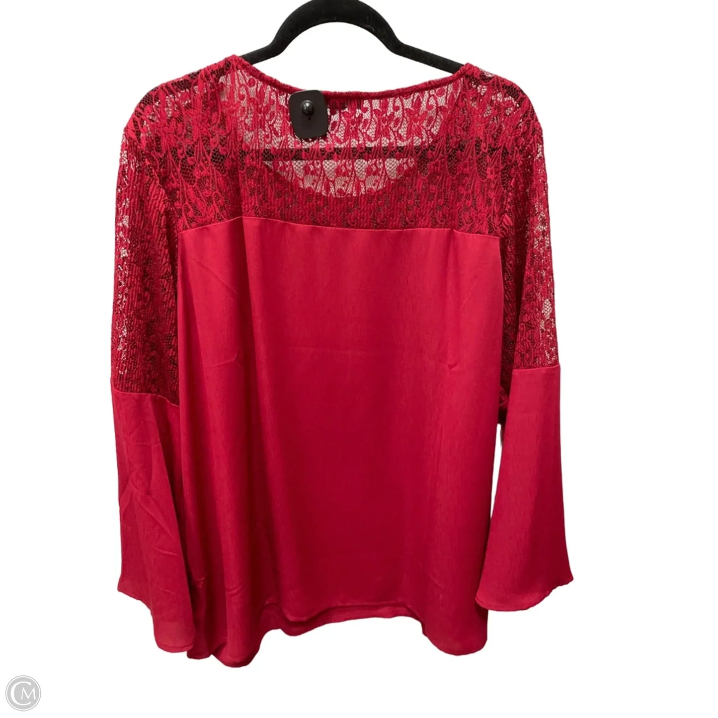 Top Long Sleeve By Roz And Ali In Red, Size: 3x
