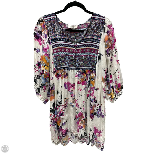 Tunic 3/4 Sleeve By Umgee In Floral Print, Size: 1x
