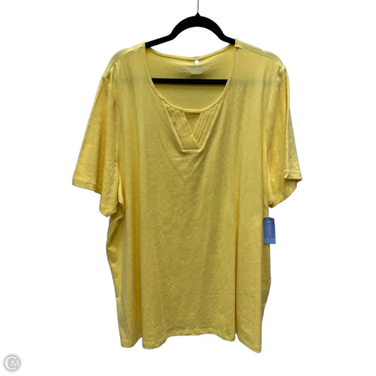 Top Short Sleeve Basic By Catherines In Yellow, Size: 2x