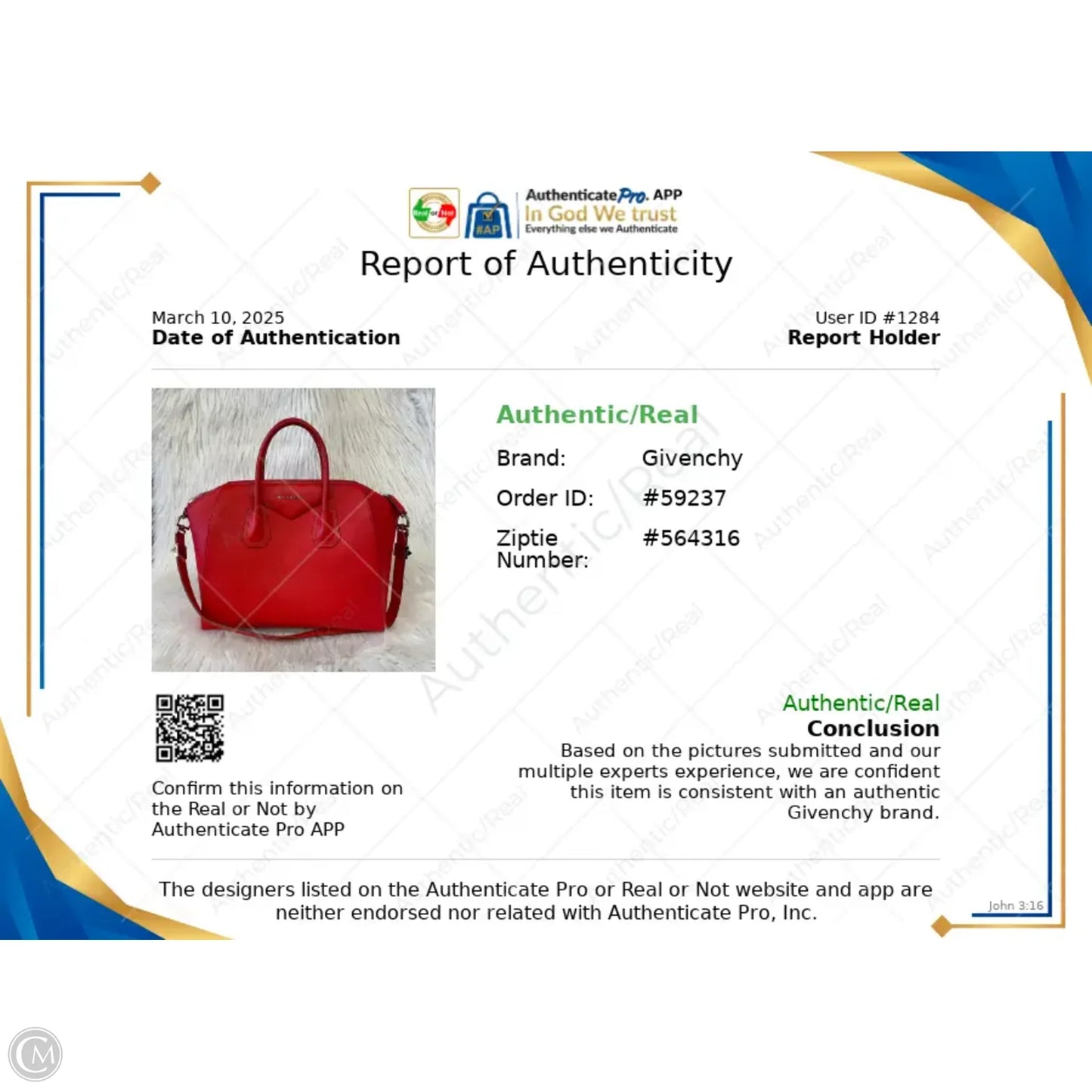 Handbag Luxury Designer By Givenchy, Size: Large