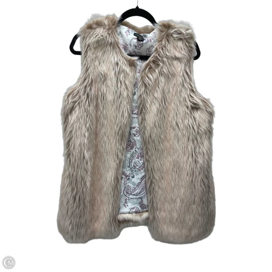 Vest Faux Fur & Sherpa By Catherine Malandrino In Brown & Pink, Size: L