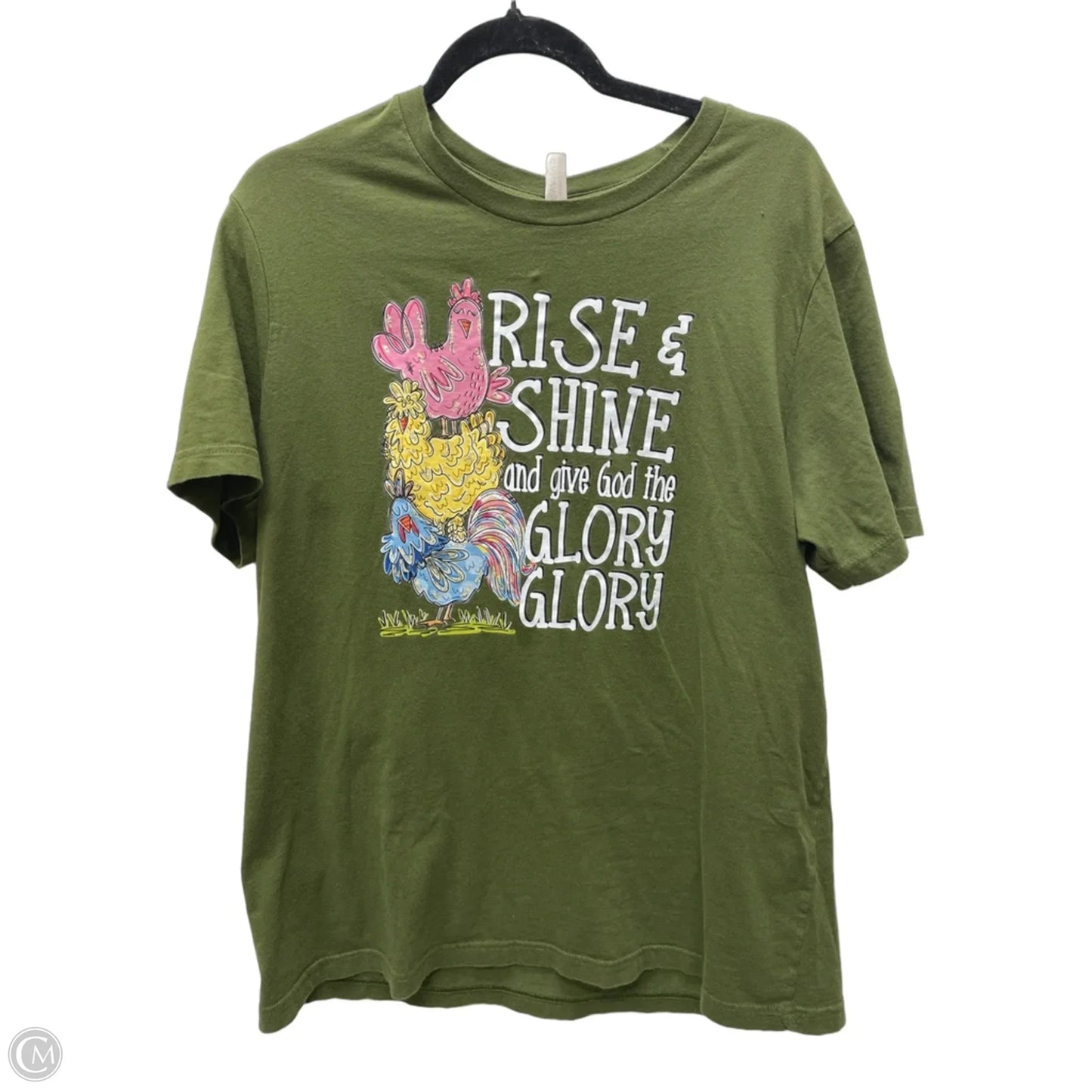 Top Short Sleeve Basic By Canvas In Green, Size: Xl