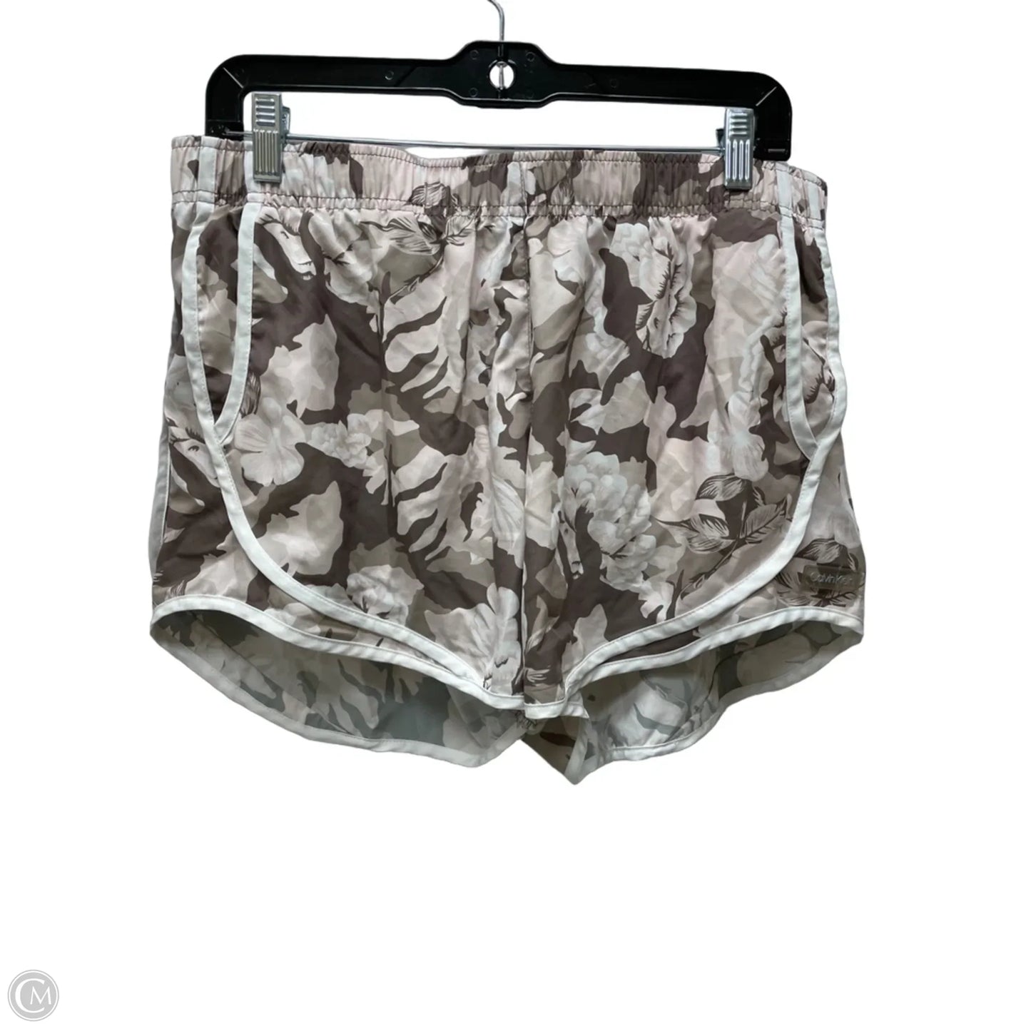 Athletic Shorts By Calvin Klein In Floral Print, Size: L