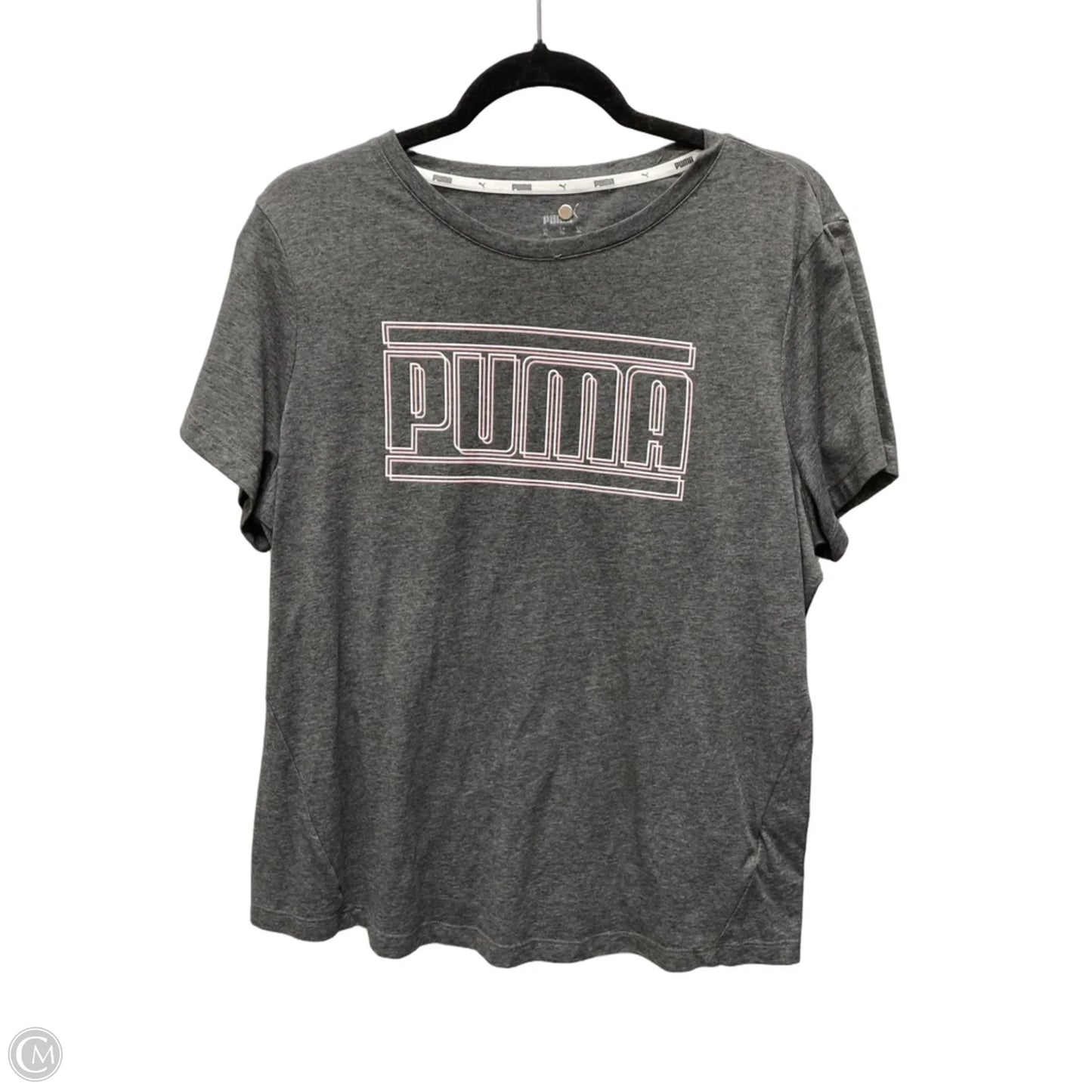 Athletic Top Short Sleeve By Puma In Grey, Size: Xl