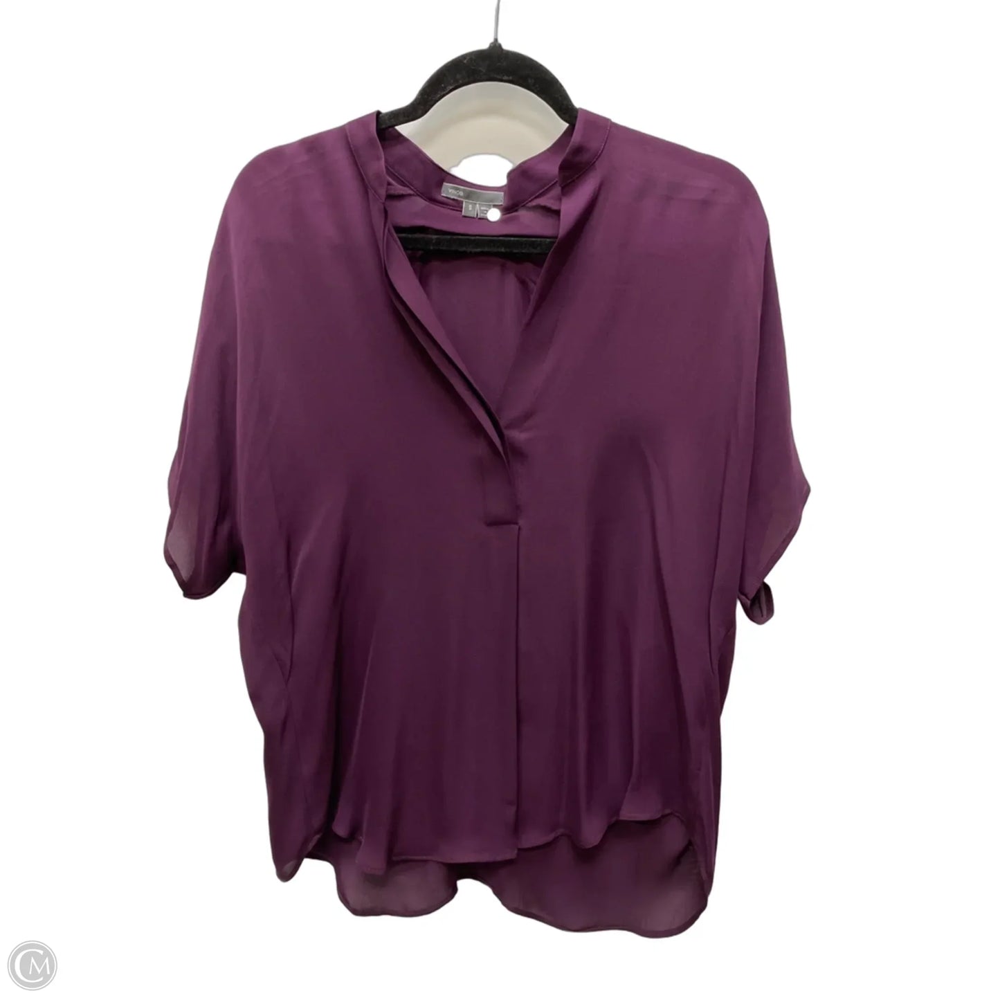 Blouse Short Sleeve By Vince In Purple, Size: S