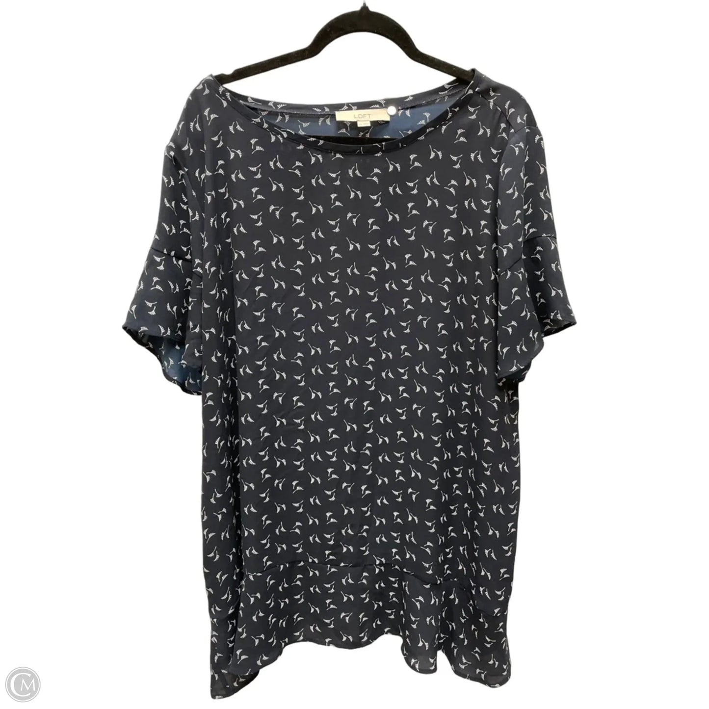 Blouse Short Sleeve By Loft In Navy, Size: 1x