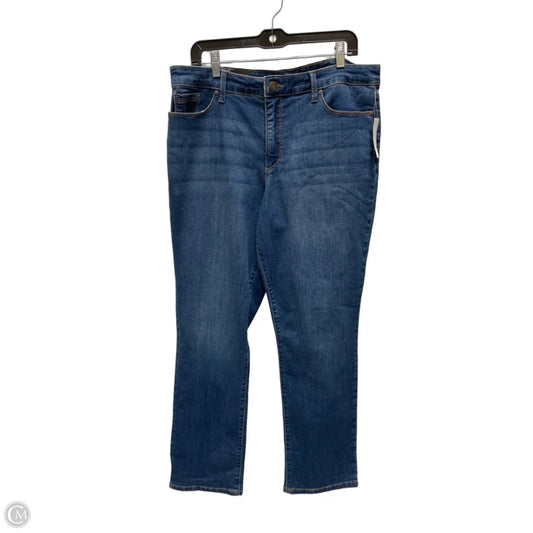 Jeans Straight By Bandolino In Blue Denim, Size: 16
