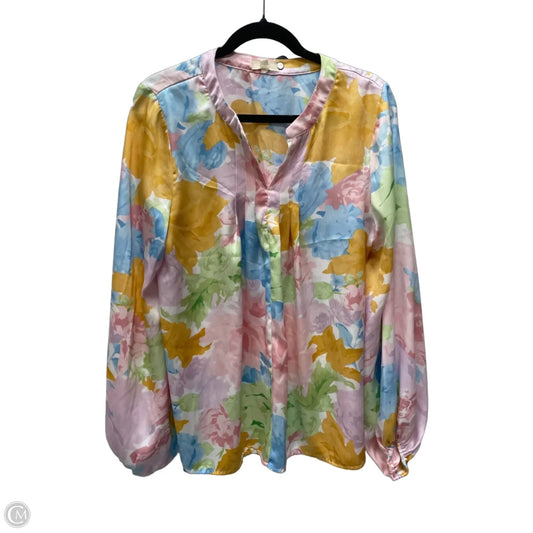 Blouse Long Sleeve By Cmc In Multi-colored, Size: L