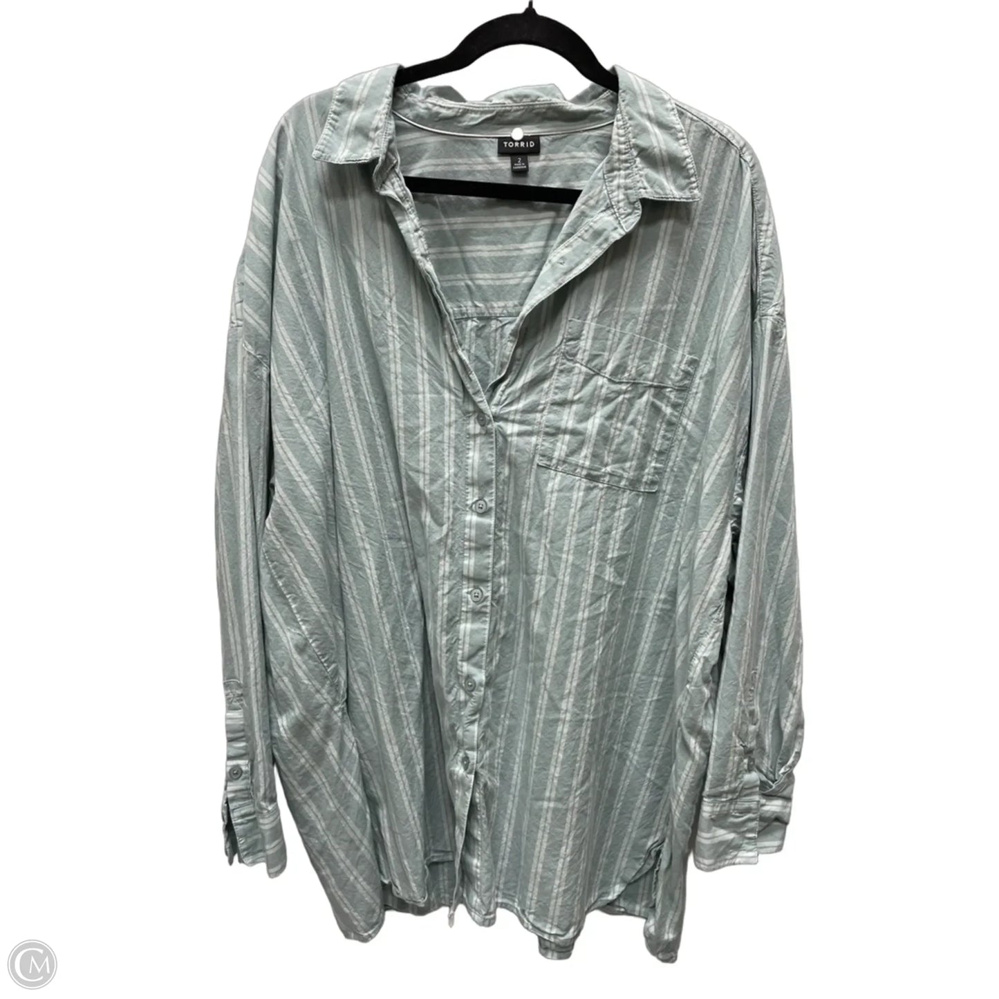 Top Long Sleeve By Torrid In Striped Pattern, Size: 2x