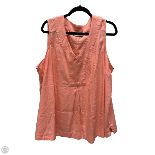 Top Sleeveless By Croft And Barrow In Peach, Size: 2x