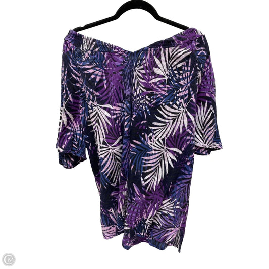 Top Short Sleeve By Catherines In Blue & Purple, Size: 3x