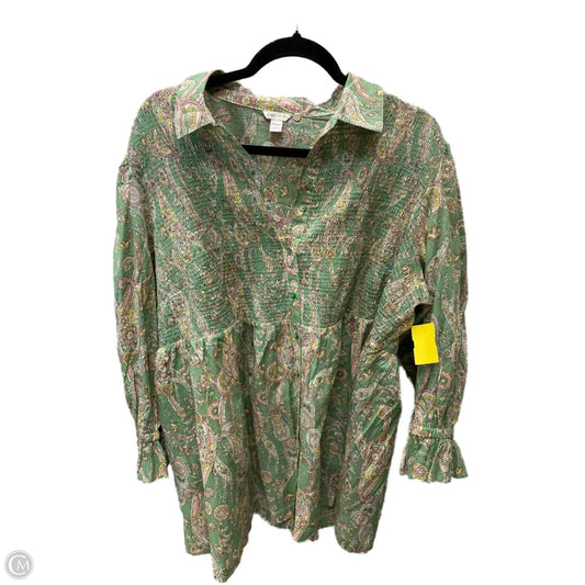 Top Long Sleeve By Cato In Floral Print, Size: 1x