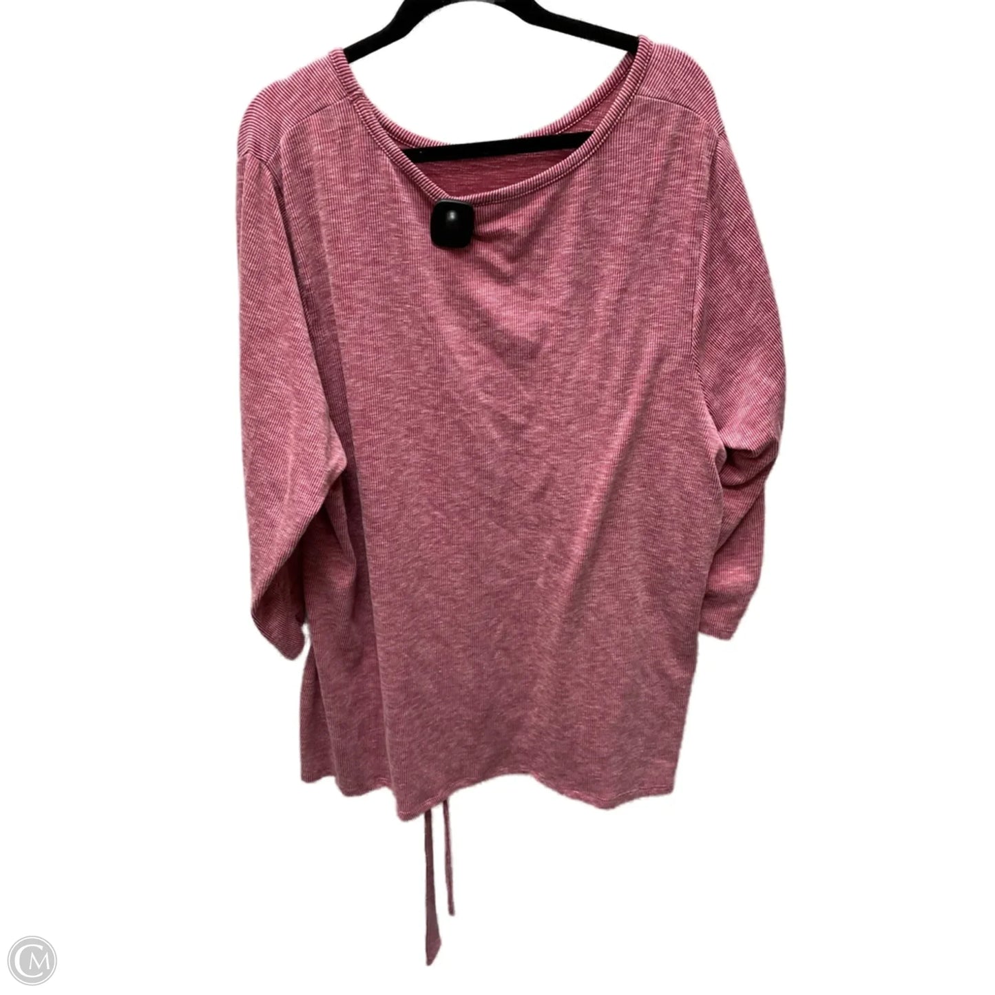Top Long Sleeve By Avenue In Red & White, Size: 4x