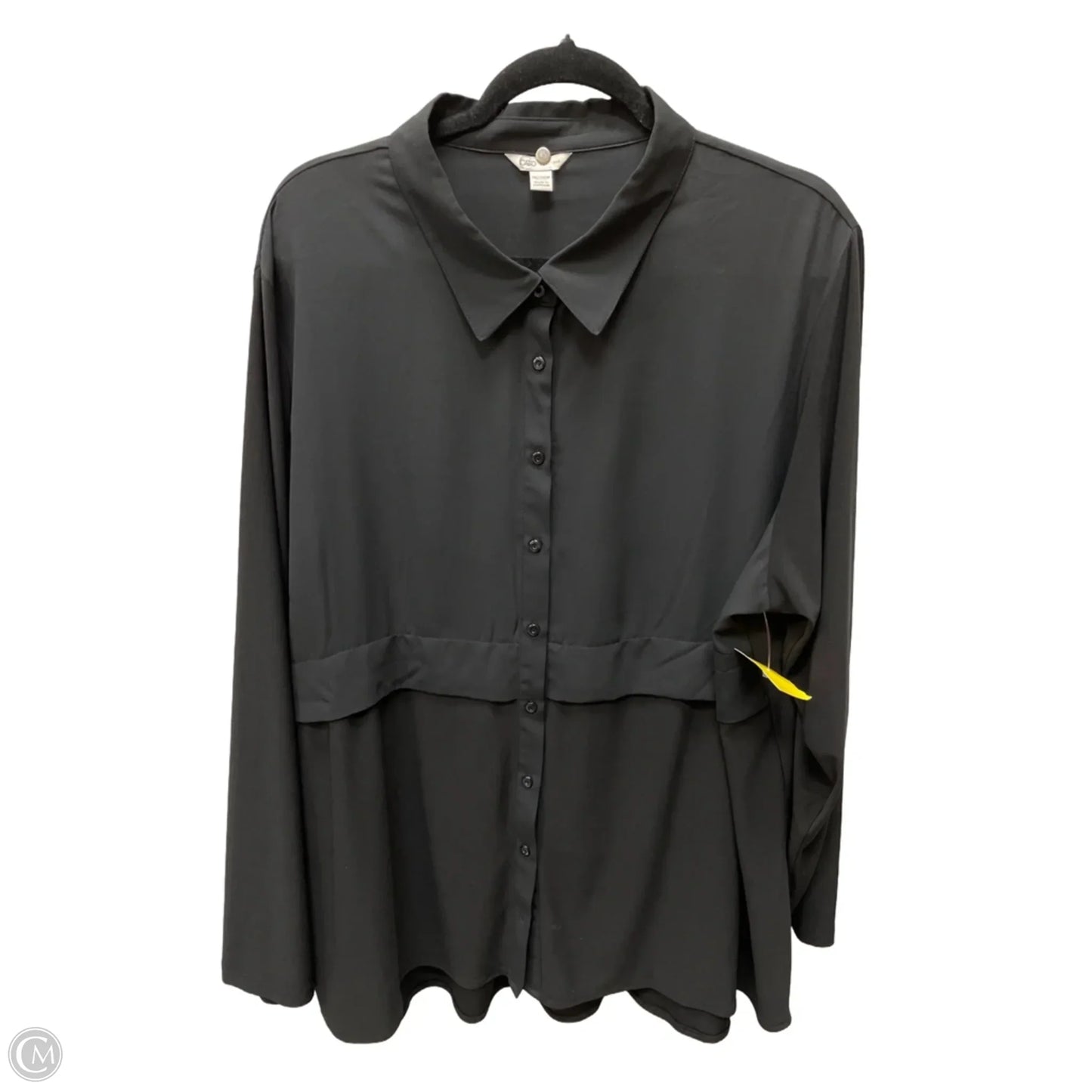 Top Long Sleeve By Cato In Black, Size: 4x