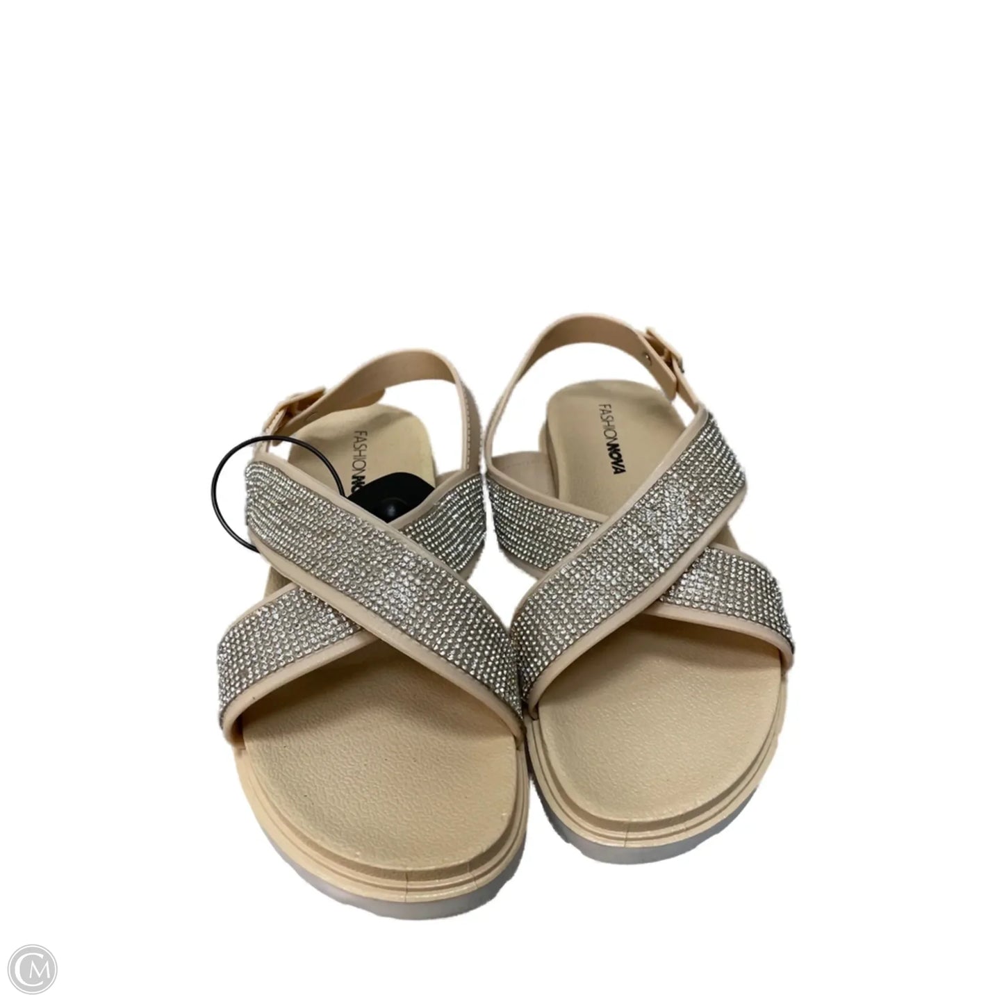 Sandals Flats By Fashion Nova In Beige, Size: 7