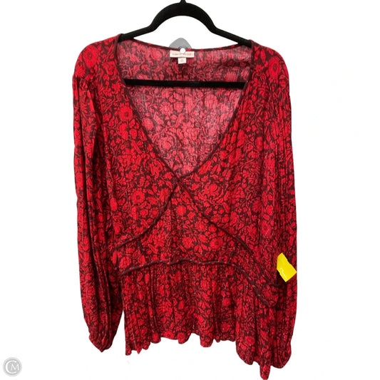 Top Long Sleeve By Knox Rose In Floral Print, Size: 3x