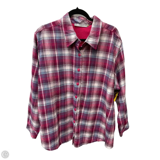 Jacket Shirt By Lee In Plaid Pattern, Size: 1x