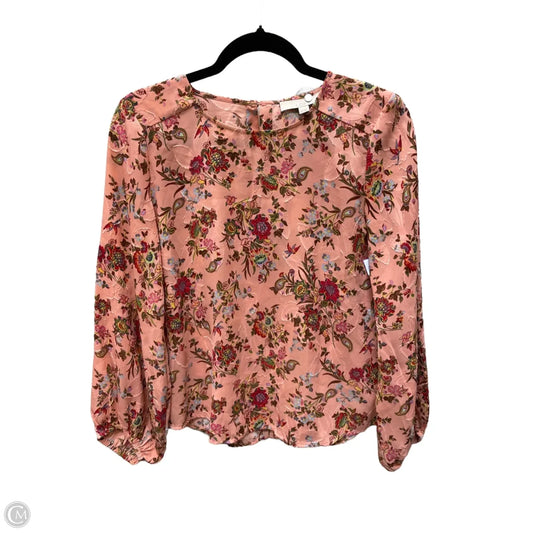 Top Long Sleeve By Loft In Floral Print, Size: Xs