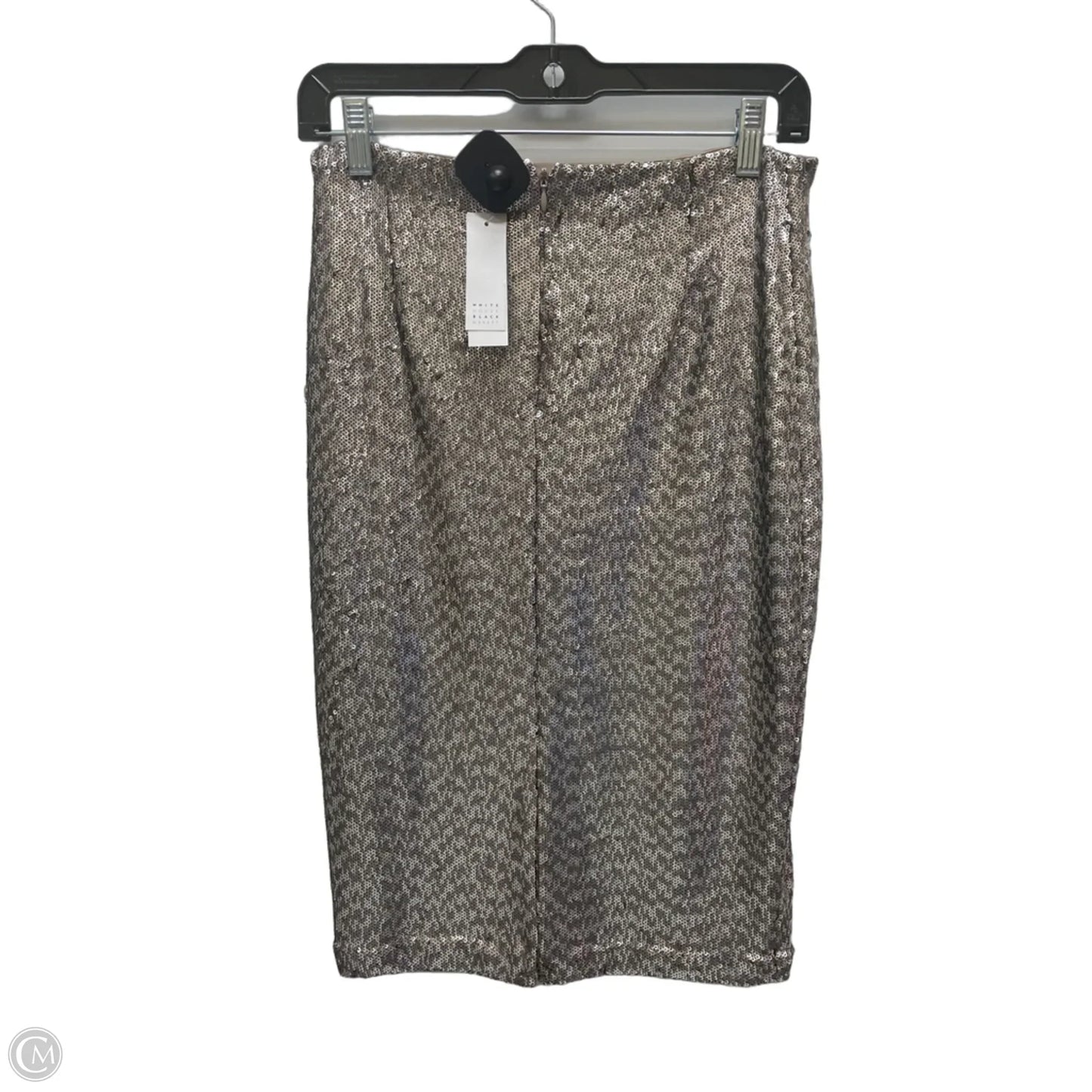 Skirt Midi By White House Black Market In Gold & Silver, Size: 2