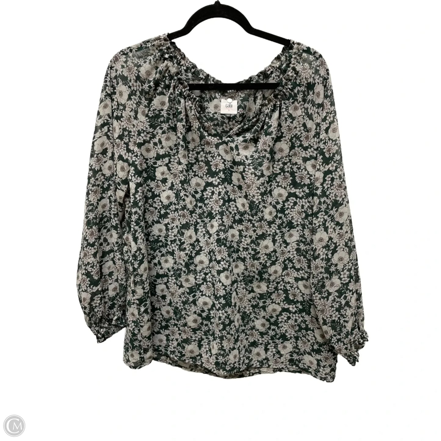Top Long Sleeve By Cabi In Floral Print, Size: S